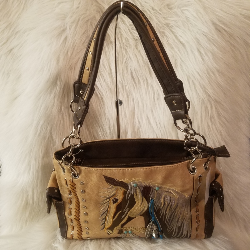 WESTERN HORSE DESIGN FASHION SHOULDER BAG